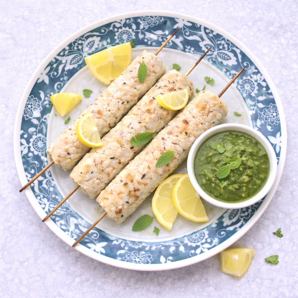 Afghani Chicken Seekh Kebab